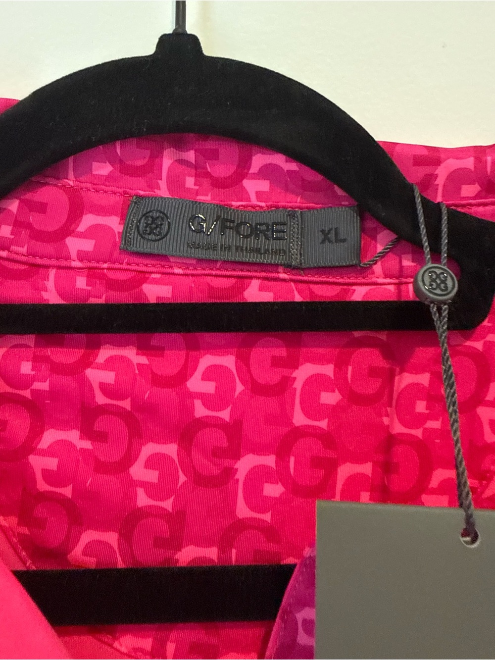 GFORE Women’s Pink Patterned G Polo, Sz XL - Picture 3 of 5